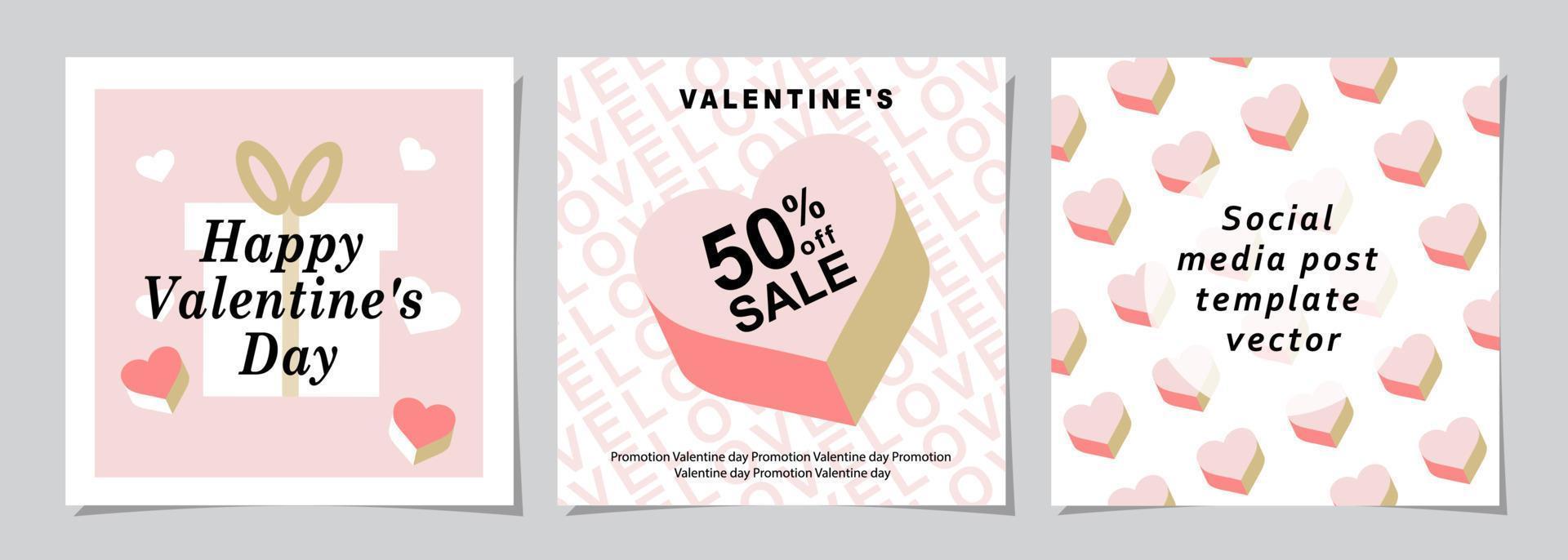 contento san valentino giorno piazza bandiera per sociale media messaggi, mobile app, striscioni, digitale marketing, i saldi promozione e sito web Annunci. vettore sfondi, geometrico stile con cuori modello.