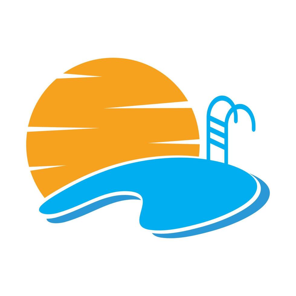 piscine icona logo design vettore