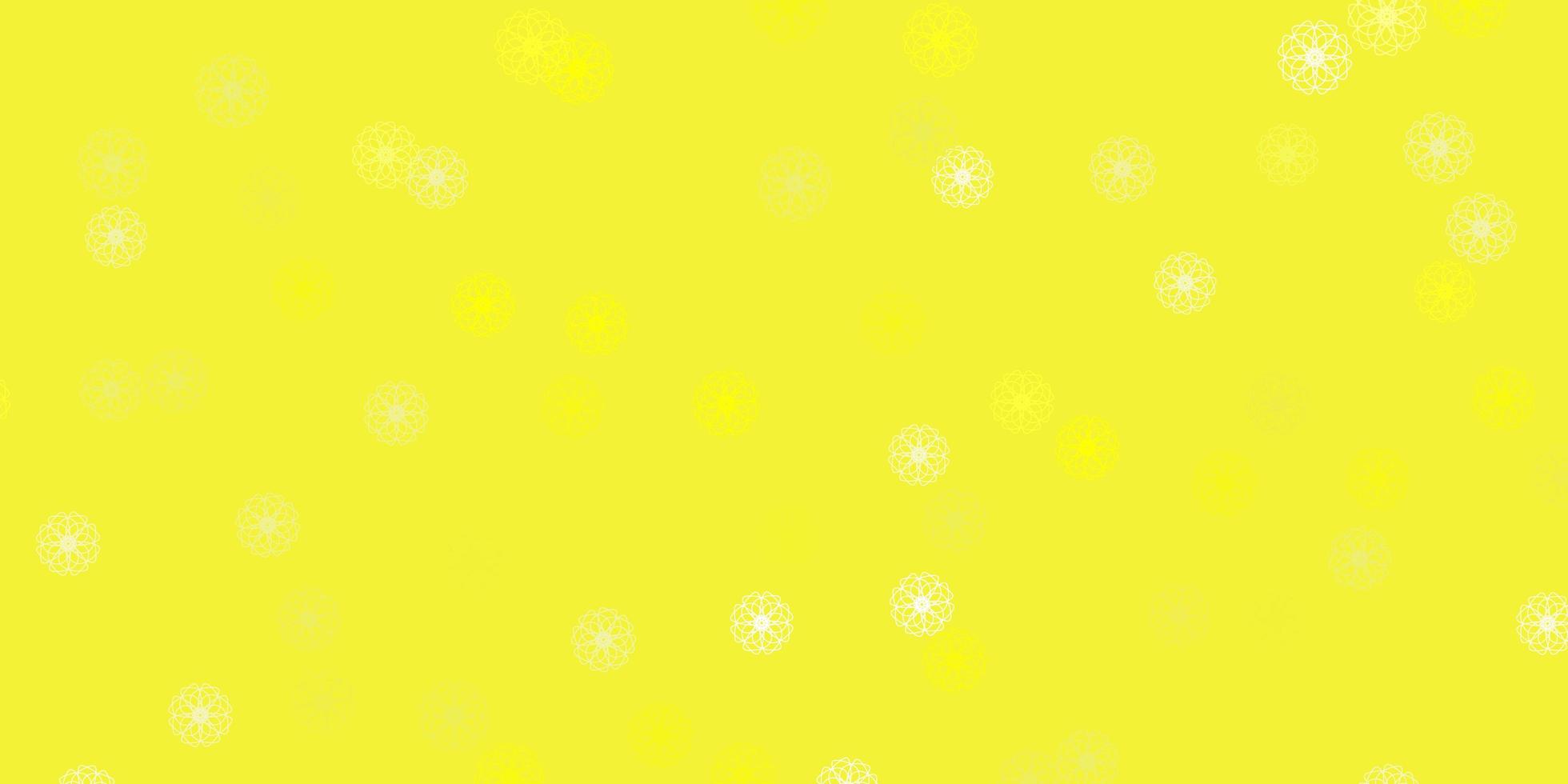 layout naturale vettoriale giallo chiaro con fiori.