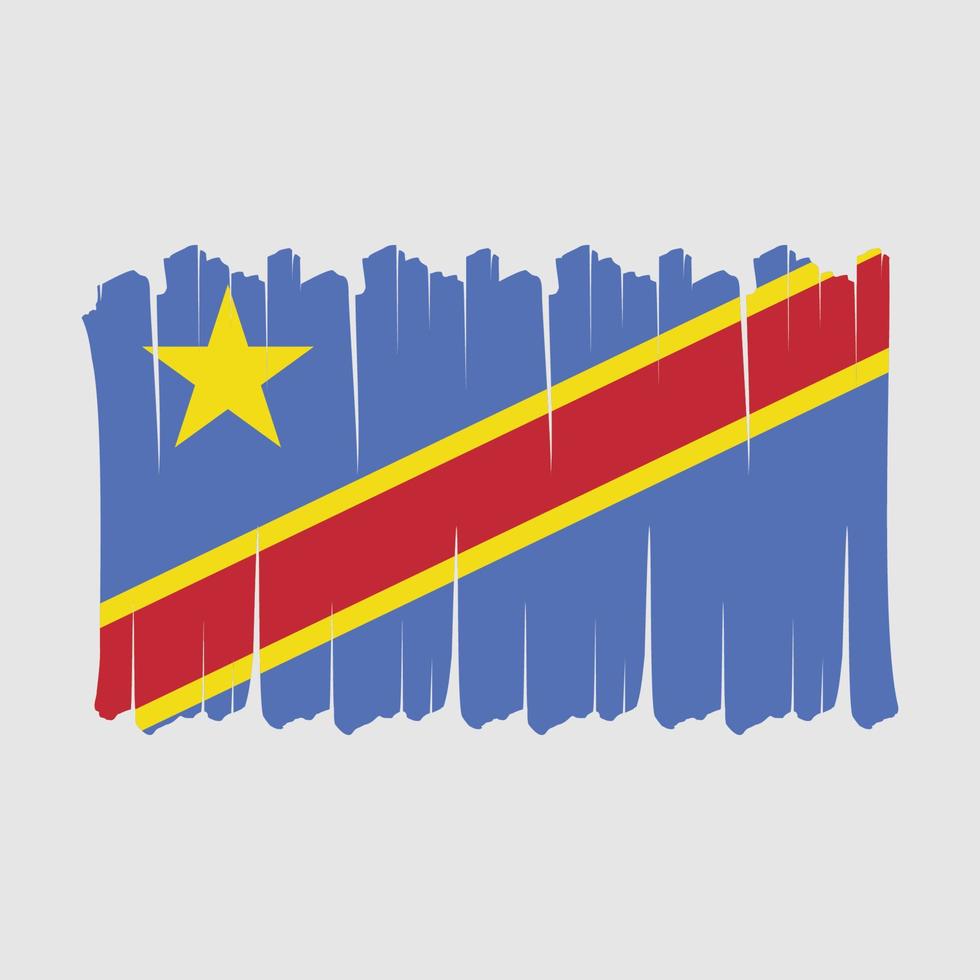 pennello bandiera repubblica congo vettore