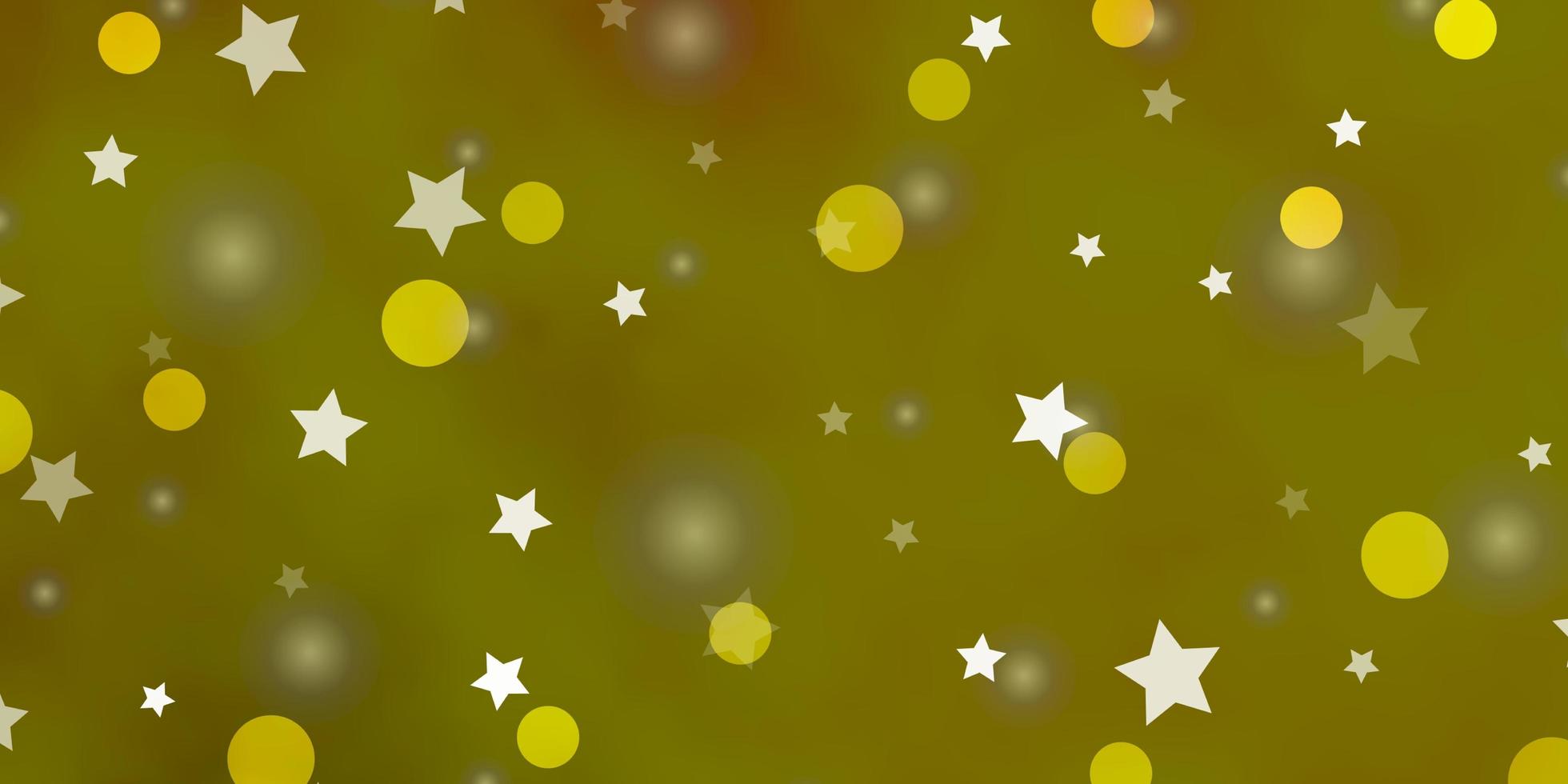 trama vettoriale verde chiaro, giallo con cerchi, stelle.