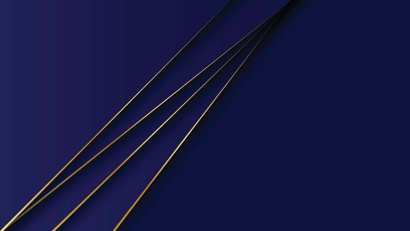lusso e elegante. astratto poligonale modello lusso d'oro linea con buio Marina Militare blu modello sfondo. vettore