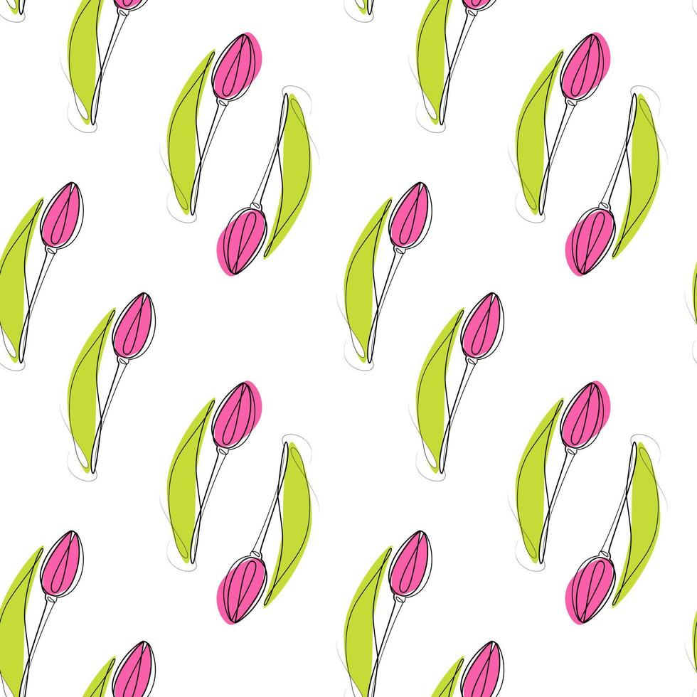 infinito modello di schema disegno di un' tulipano fiore nel uno linea con colore individuare nel di moda occhiali da sole vettore
