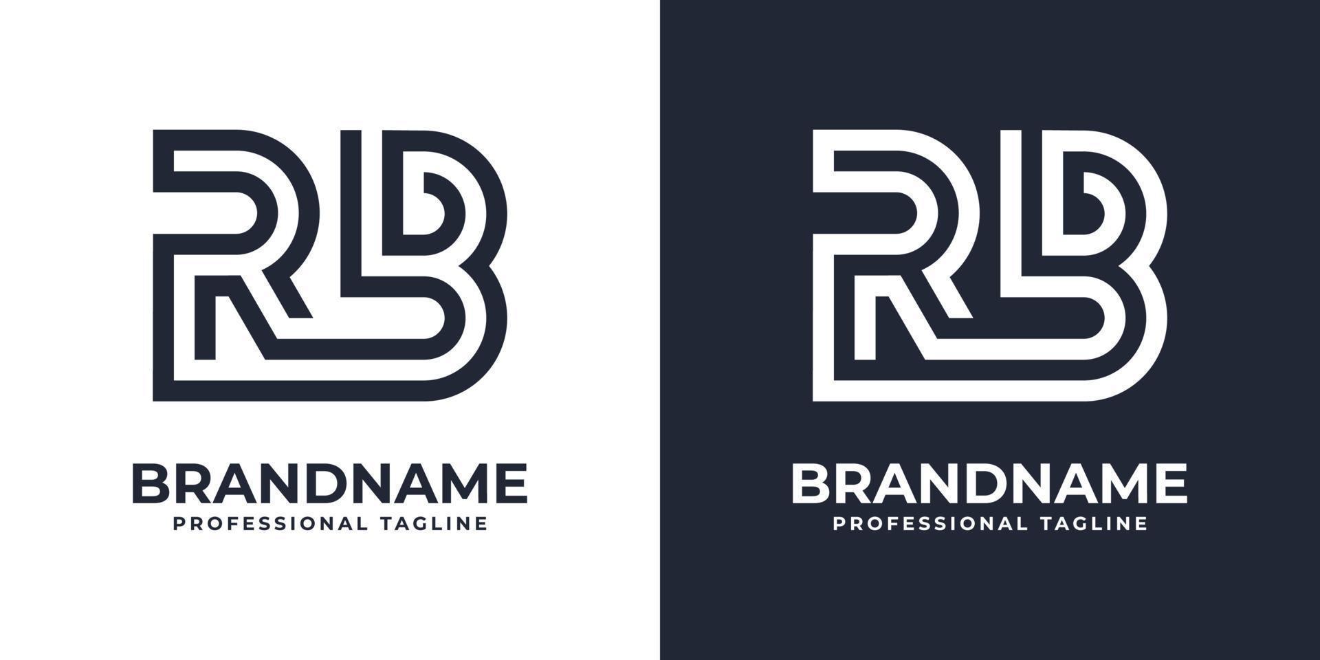 semplice rb monogramma logo, adatto per qualunque attività commerciale con rb o rp iniziali. vettore