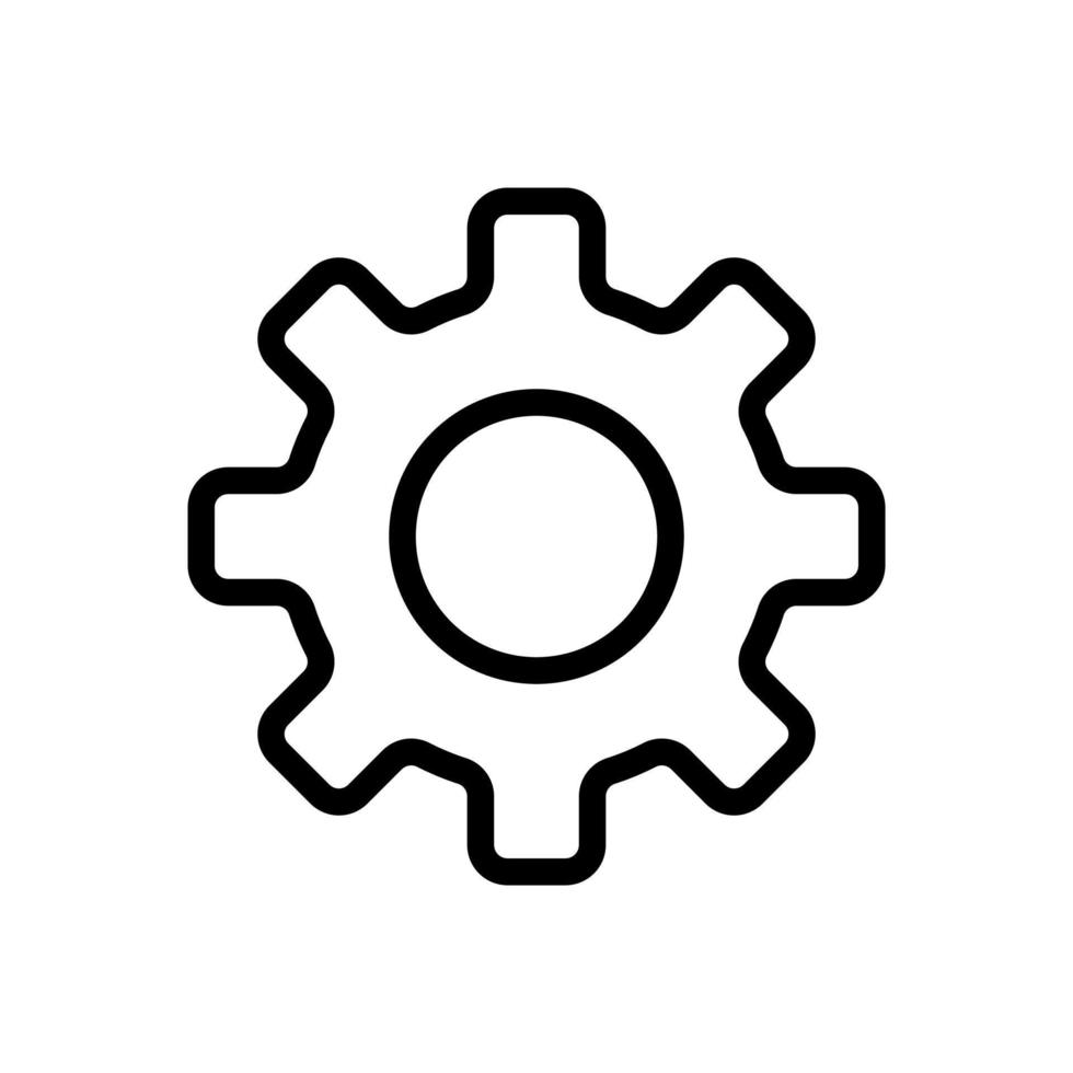 impostazioni, Ingranaggio icona nel linea stile design isolato su bianca sfondo. modificabile ictus. vettore