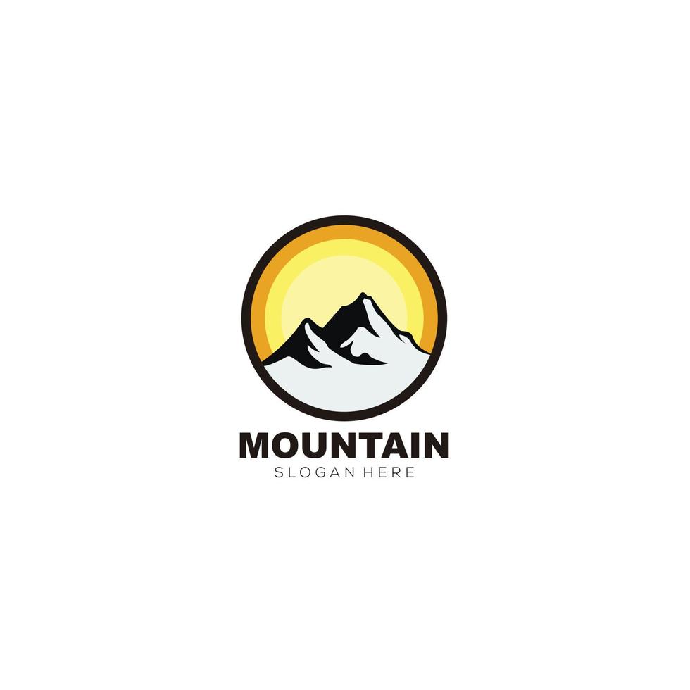 montagna icona telaio il giro logo design simbolo vettore