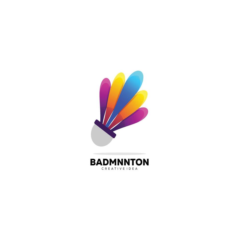 badminton colorato logo design modello vettore