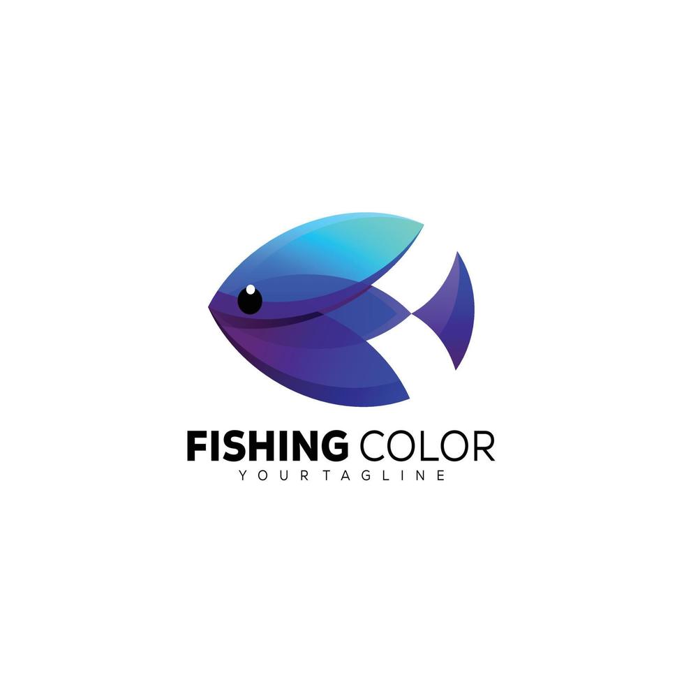 pesce colorato design illustrazione logo design vettore