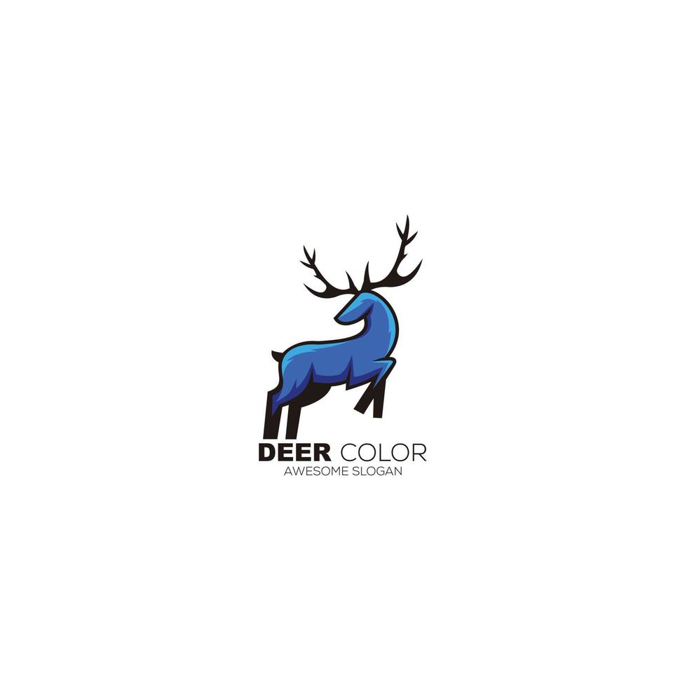 cervo saltare logo illustrazione design portafortuna colorato vettore
