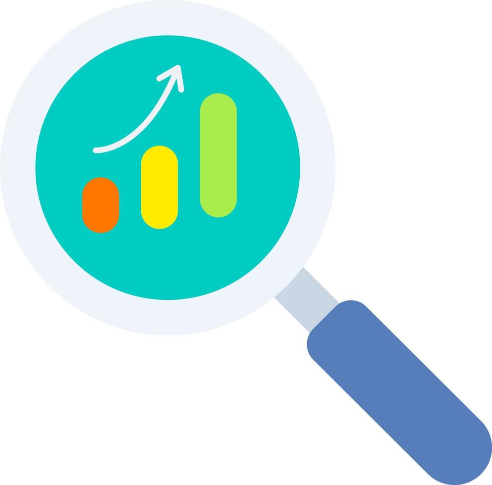 Guarda rapporto crescita analisi attività commerciale ingrandimento azienda avviare colorato piatto vettore
