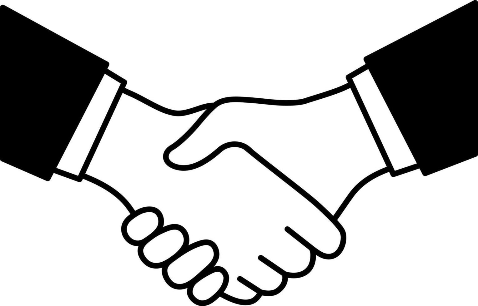 accordo associazione attività commerciale successo squadra comunicazione lavoro di squadra carino semi-solido nero e bianca vettore