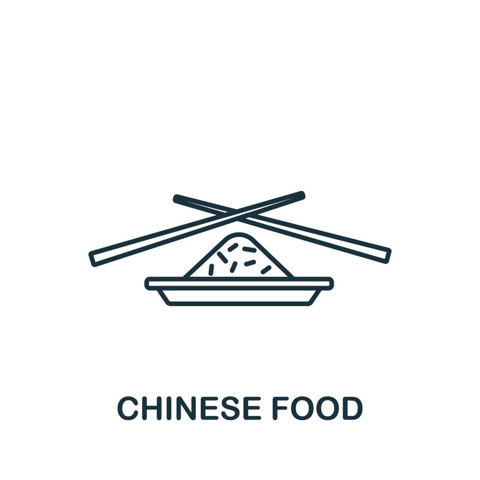 Cinese cibo icona a partire dal Fast food collezione. semplice linea elemento Cinese cibo simbolo per modelli, ragnatela design e infografica vettore