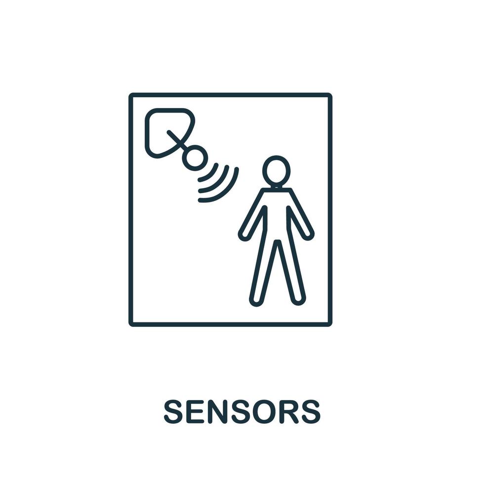 sensori icona a partire dal IoT collezione. semplice linea sensori icona per modelli, ragnatela design e infografica vettore