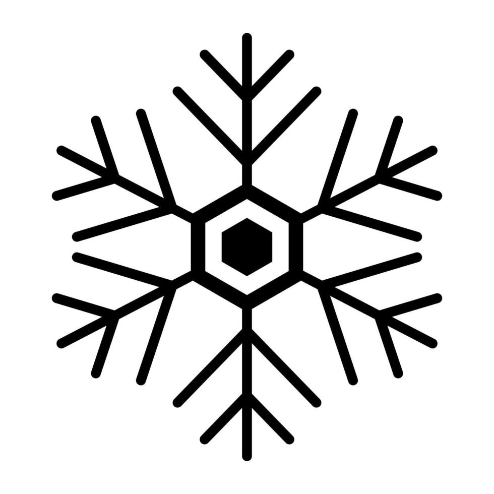fiocco di neve vettore glifo icona isolato su bianca sfondo