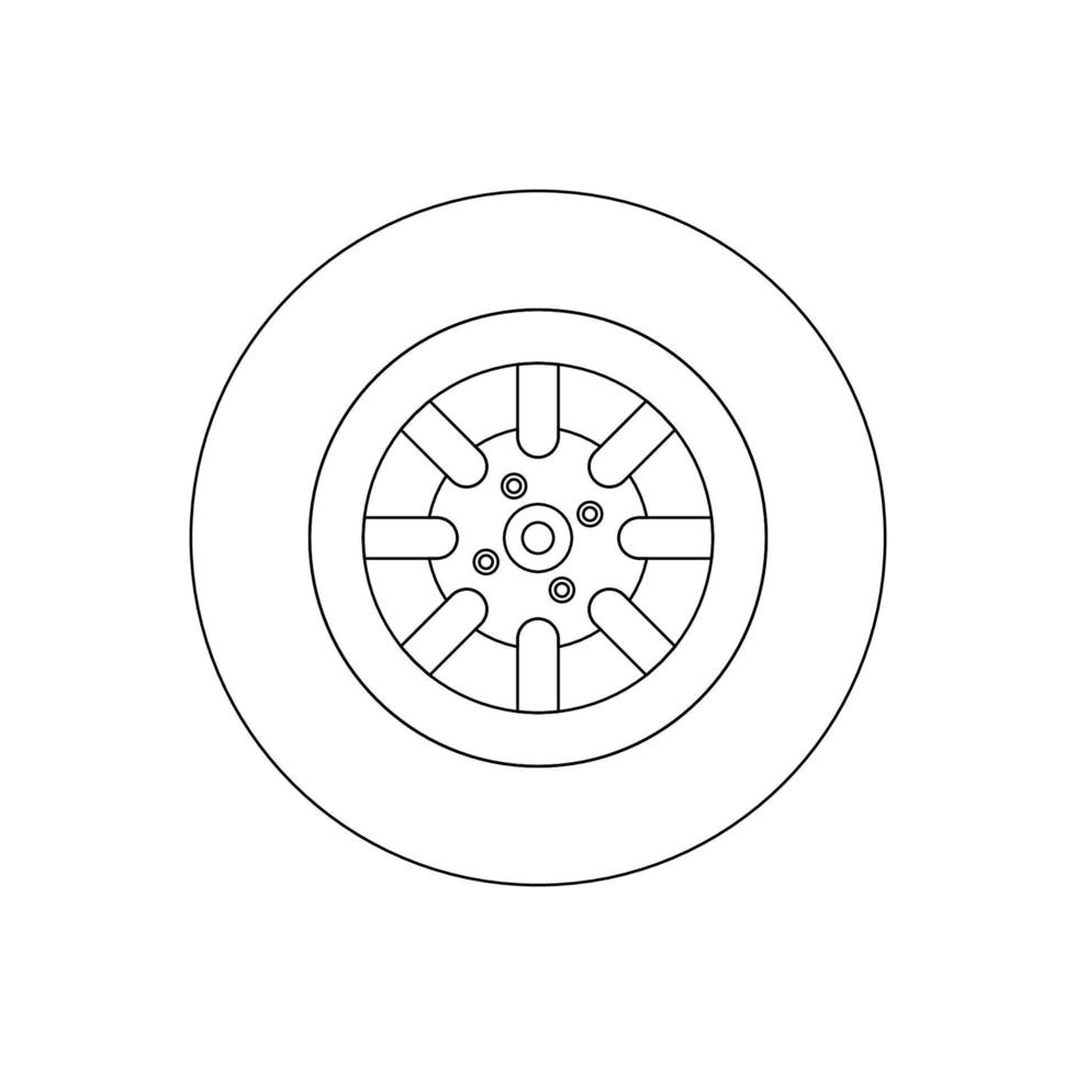 ruota schema icona illustrazione su isolato bianca sfondo vettore