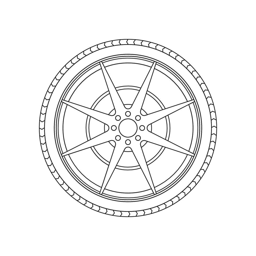 ruota schema icona illustrazione su isolato bianca sfondo vettore