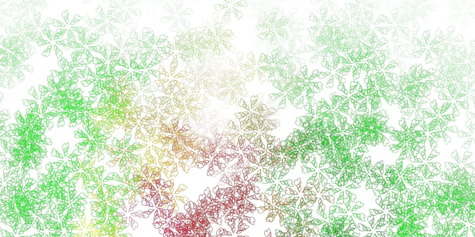 materiale illustrativo astratto di vettore verde chiaro, rosso con le foglie.