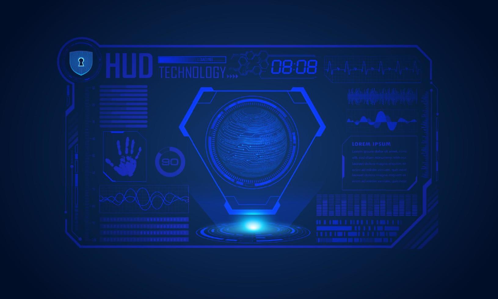 moderno hud tecnologia schermo sfondo vettore