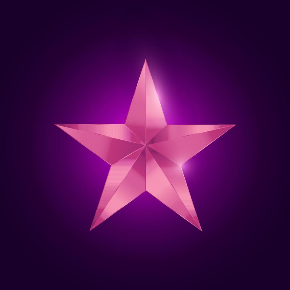 metallico rosa stella vettore grafico elemento