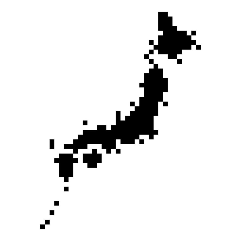 pixel carta geografica di Giappone. vettore illustrazione.