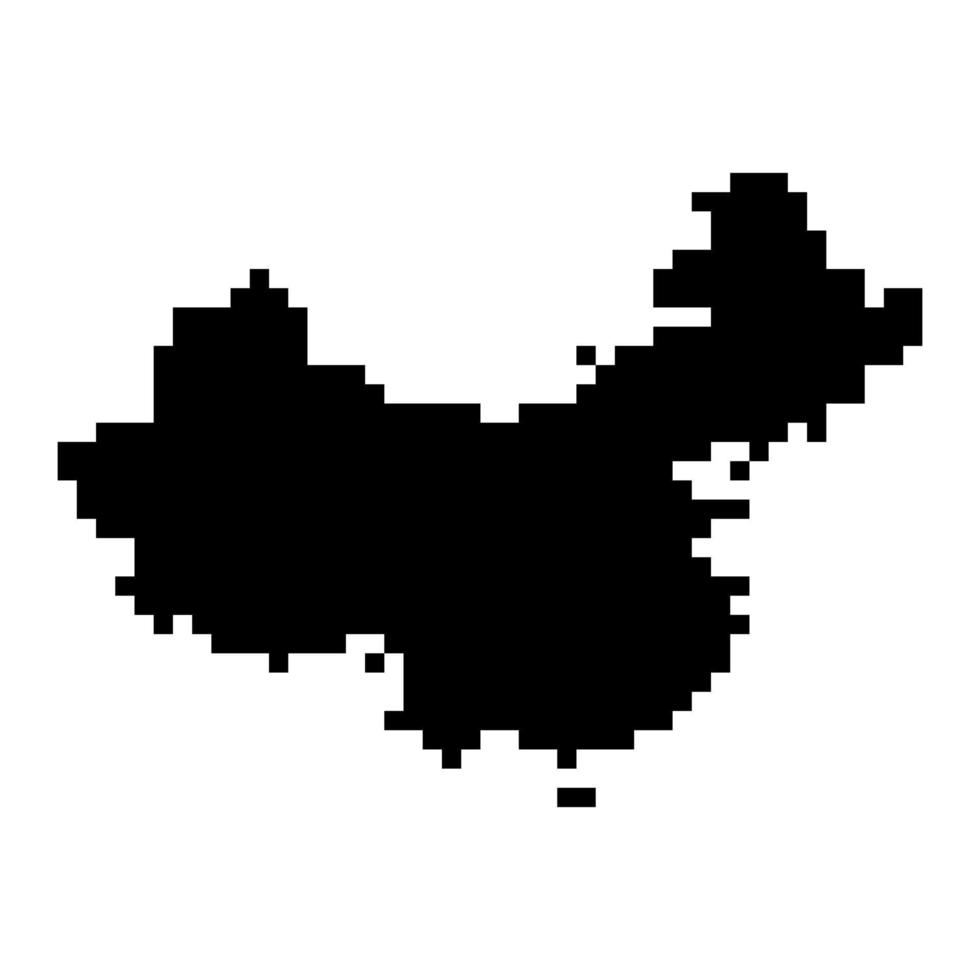 pixel carta geografica di Cina. vettore illustrazione.