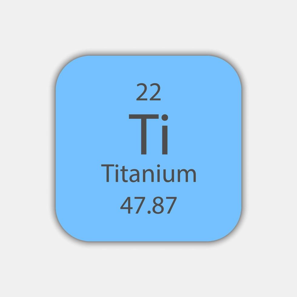 simbolo di titanio. elemento chimico della tavola periodica. illustrazione vettoriale. vettore