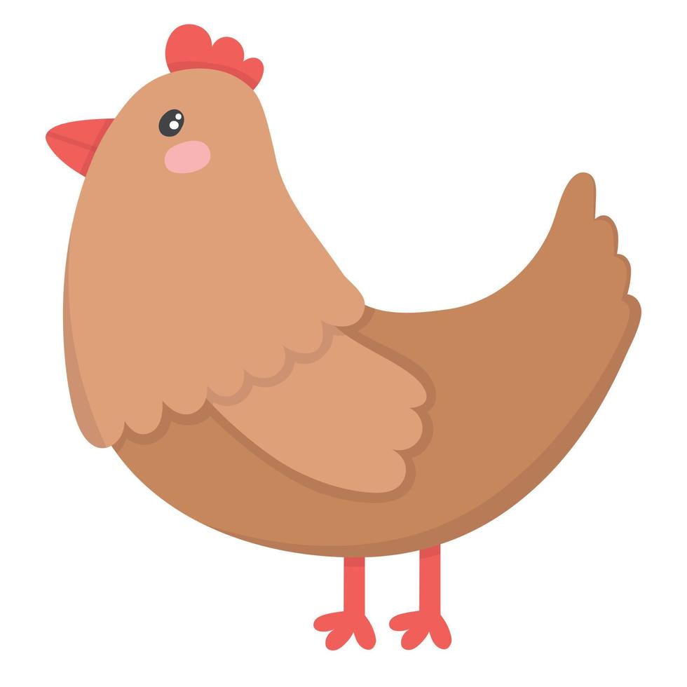 scarabocchio piatto clipart carino domestico pollo, galletto vettore