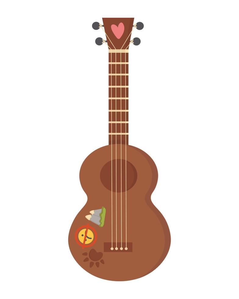 scarabocchio clipart. classico chitarra con adesivi su il ponte. tutti oggetti siamo ridipinto. vettore