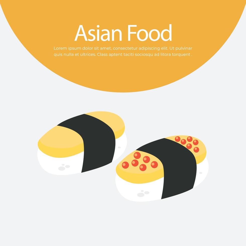 asiatico cibo Sushi vettore illustrazione, giapponese tradizionale cibo