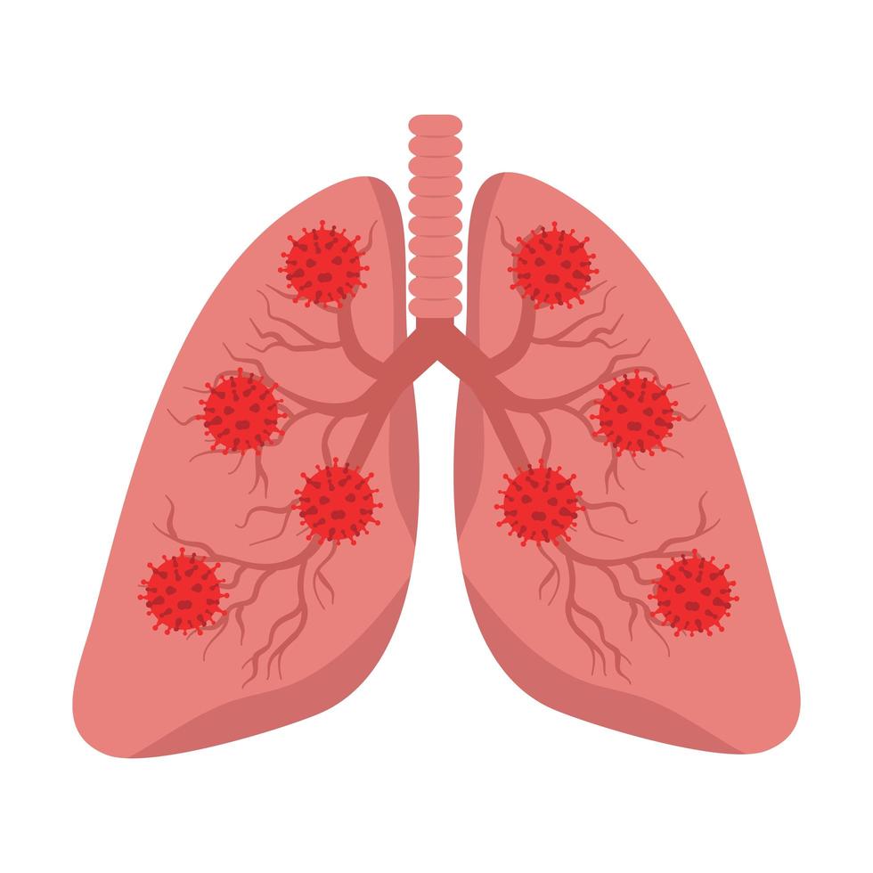 polmoni infetti con il concetto covid-19 vettore