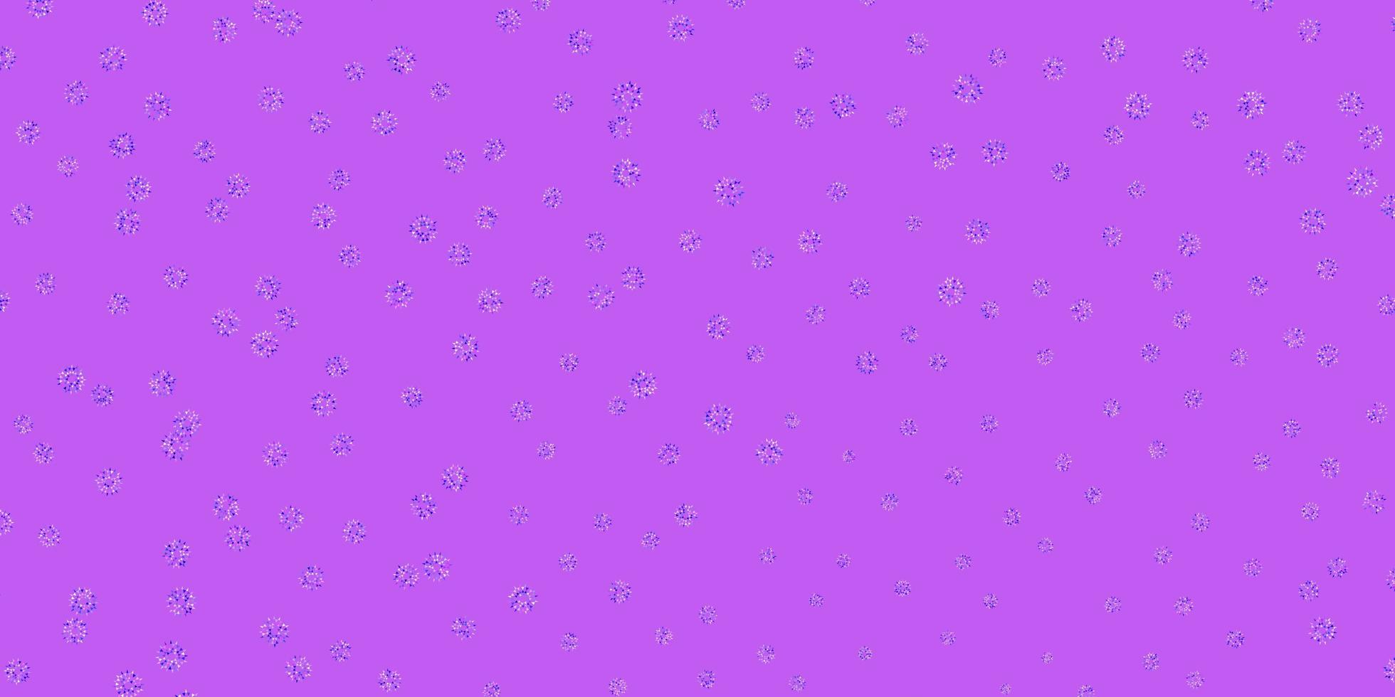 sfondo doodle vettoriale rosa chiaro, blu con fiori.