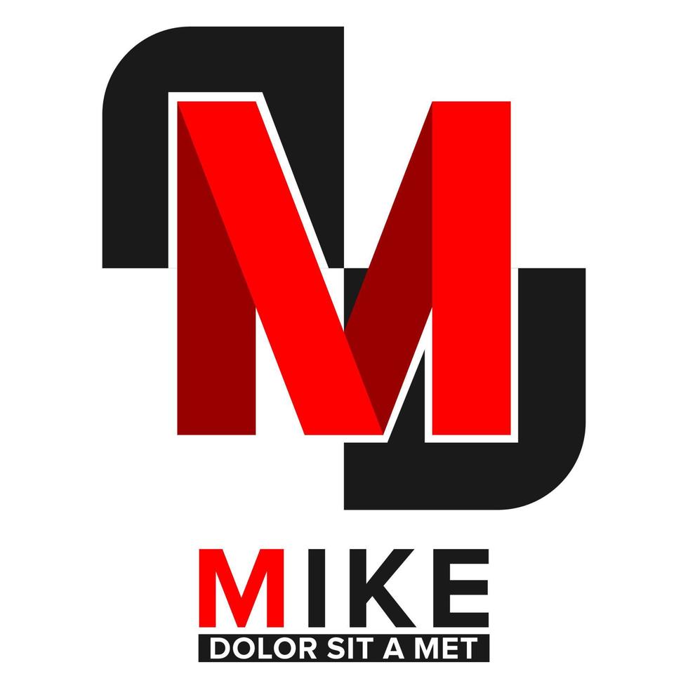 logo Mike lettera m vettore