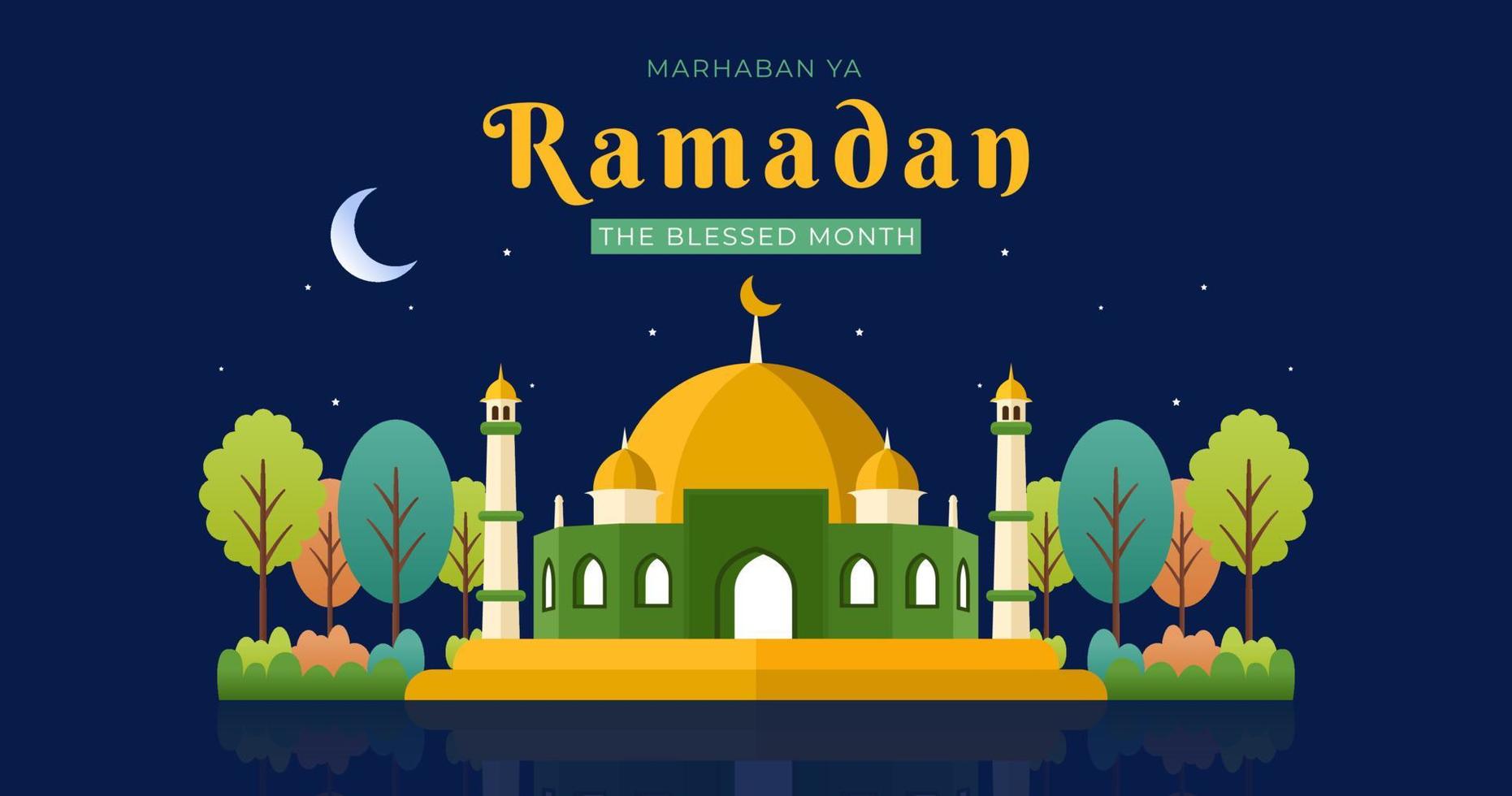 marhaban ya Ramadan. il benedetto mese. vettore