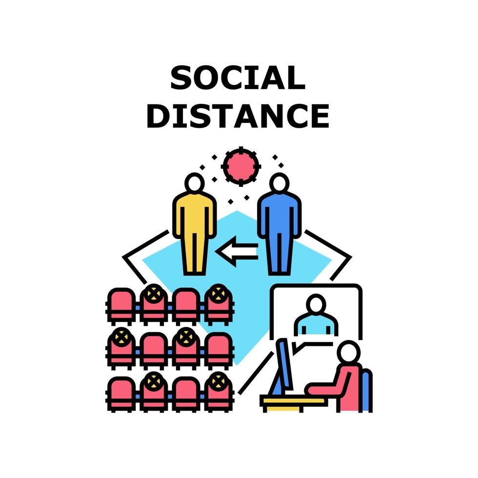 sociale distanza vettore concetto colore illustrazione