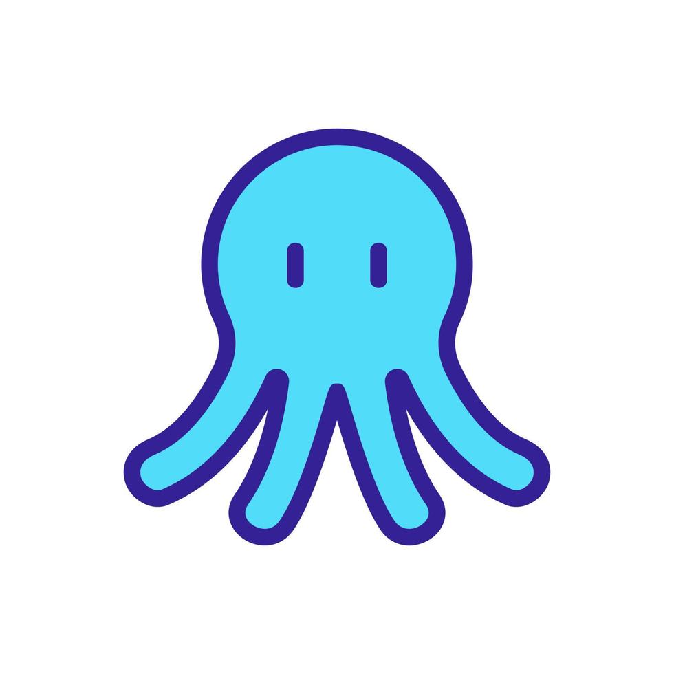 testa grossa calamaro con corto tentacoli icona vettore schema illustrazione