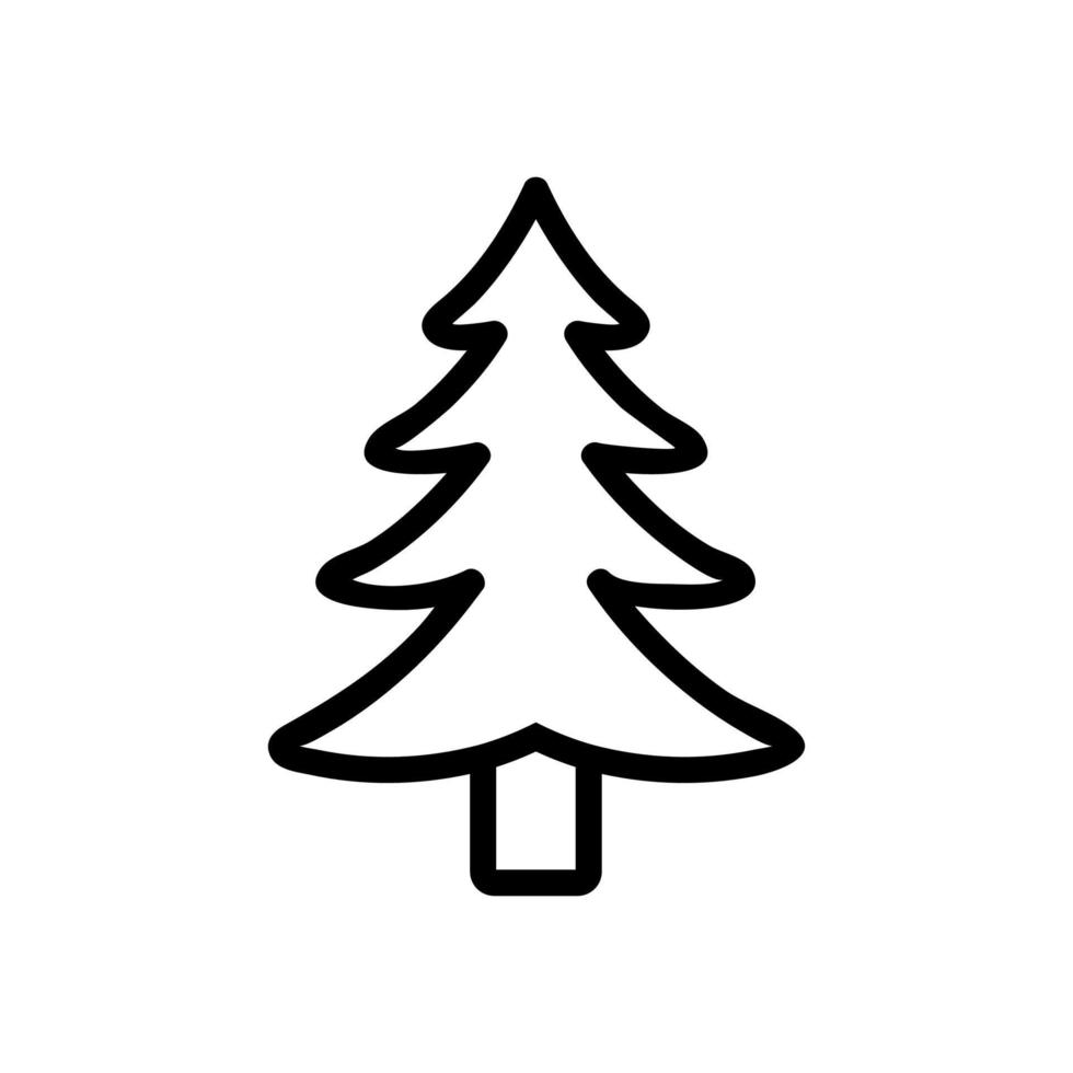 vettore icona albero di natale. illustrazione del simbolo del contorno isolato