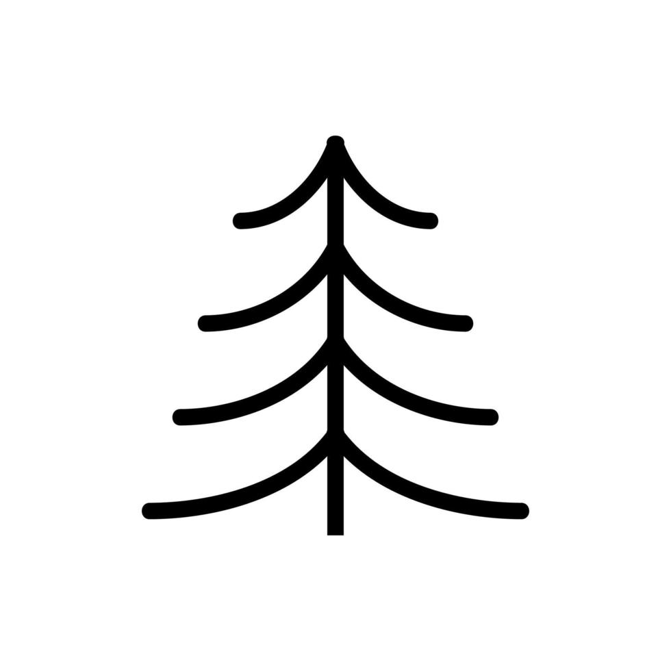 vettore icona albero di natale sempreverde. illustrazione del simbolo del contorno isolato