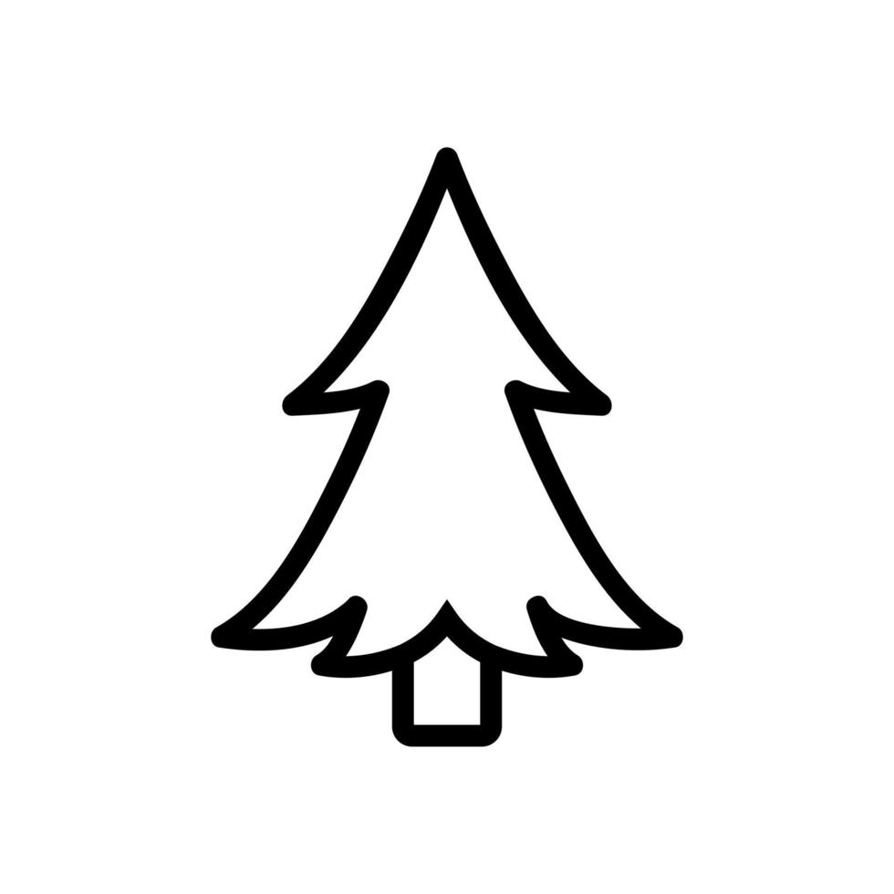 vettore icona albero di natale sempreverde. illustrazione del simbolo del contorno isolato