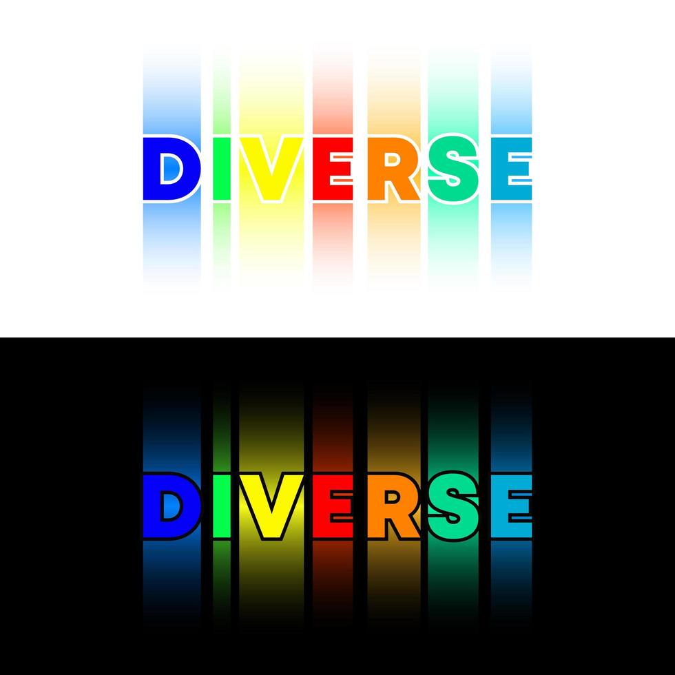 design di tipografia di testo diversificato per banner, poster vettore
