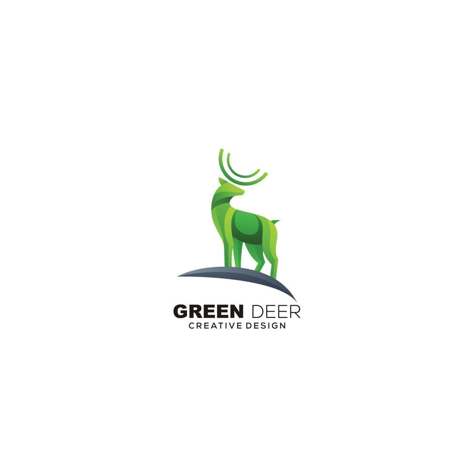 verde cervo logo pendenza colore design modello vettore