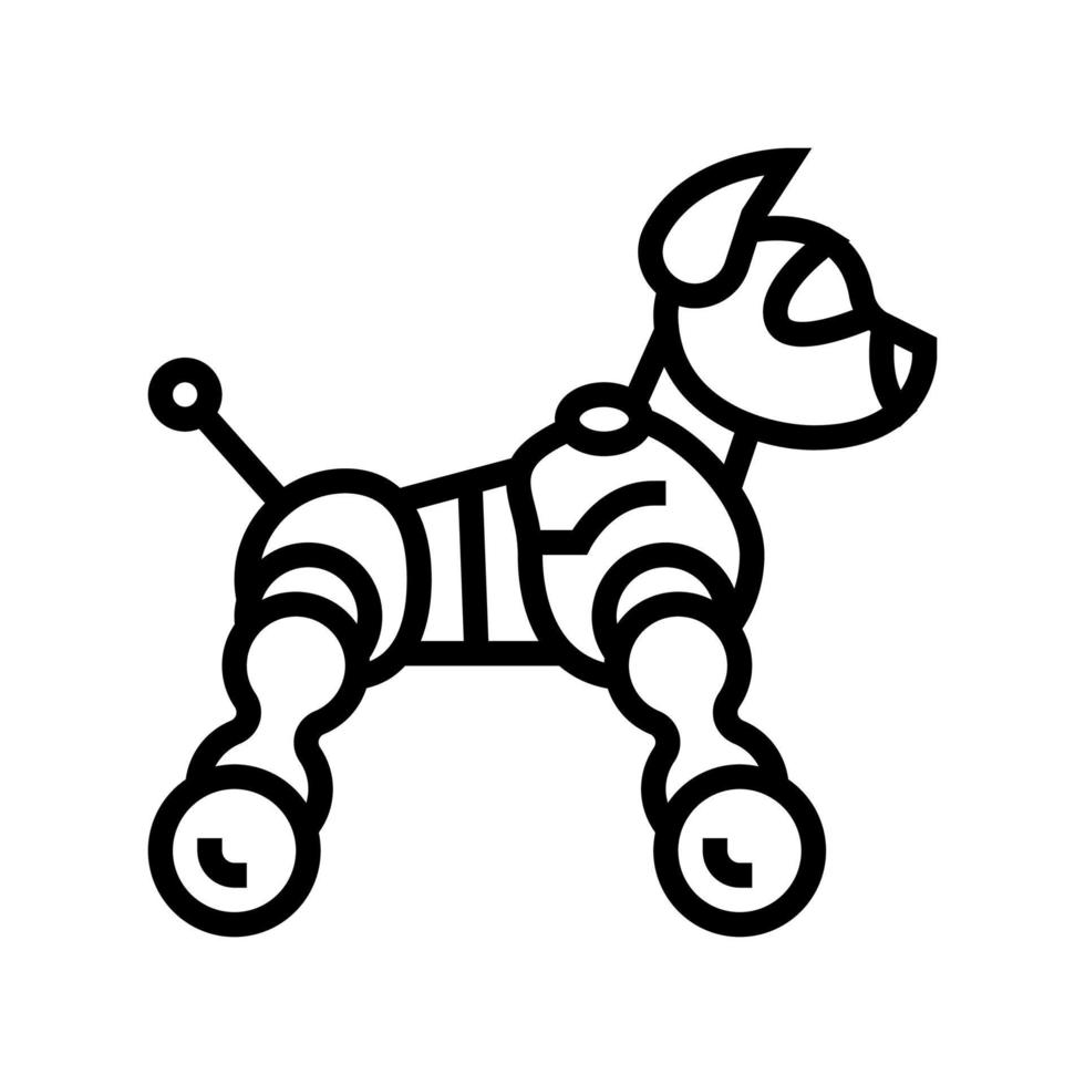 giocattolo robot linea icona vettore illustrazione
