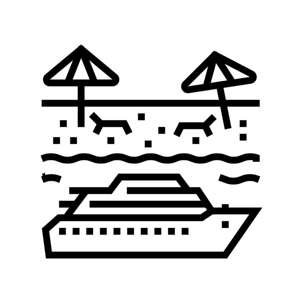 caraibico crociera linea icona vettore illustrazione