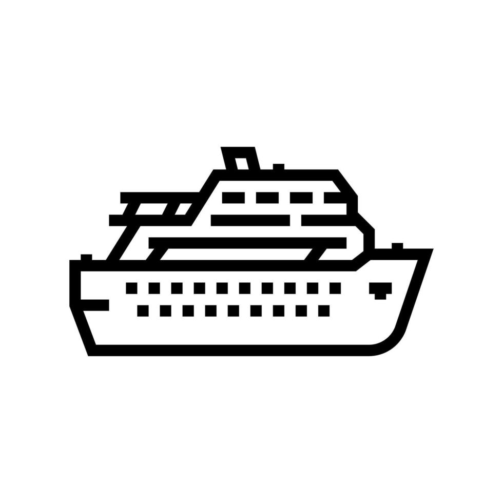 ponte crociera nave rivestimento linea icona vettore illustrazione