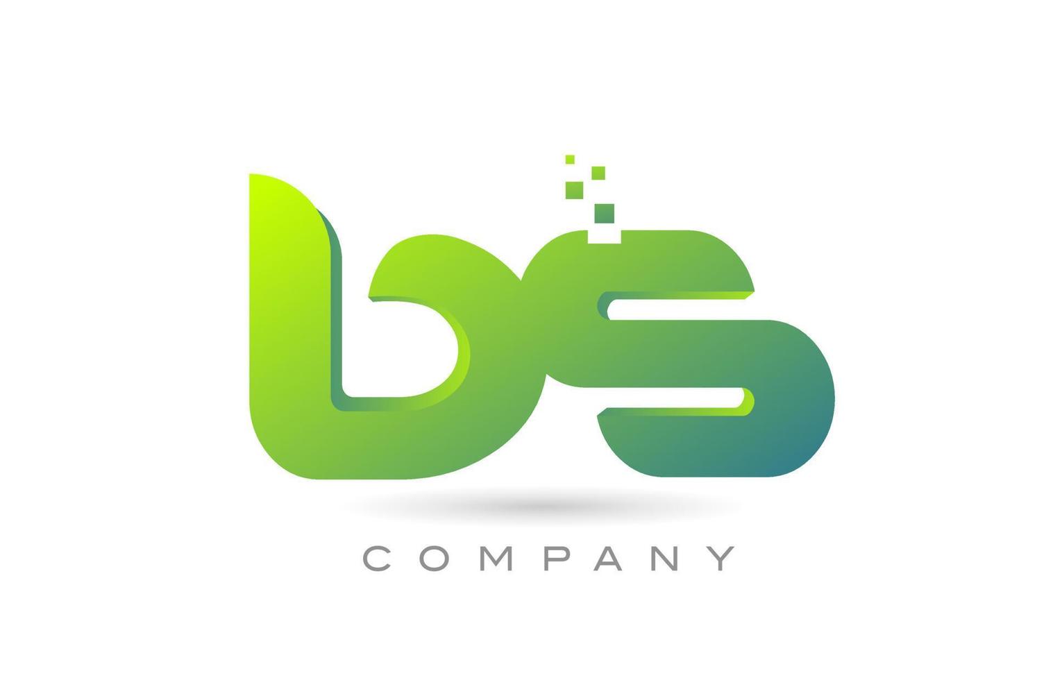 Iscritto bs alfabeto lettera logo icona combinazione design con puntini e verde colore. creativo modello per azienda e attività commerciale vettore