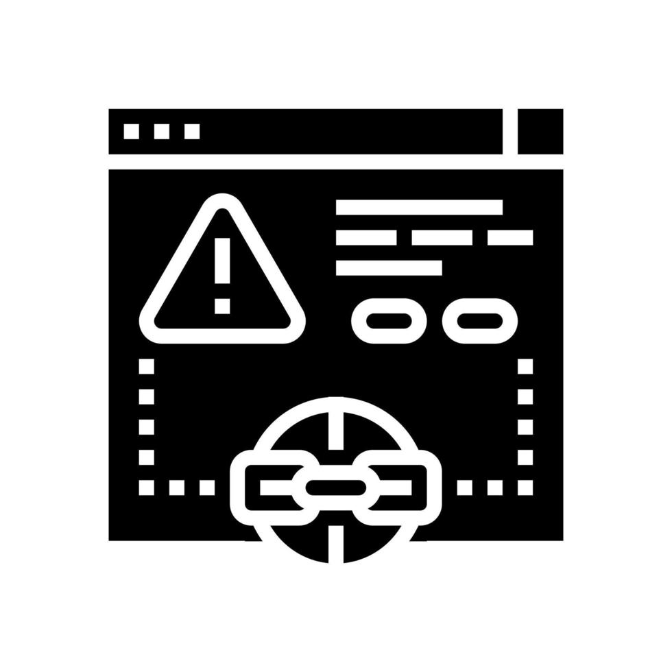 irrilevante collegamento glifo icona vettore illustrazione
