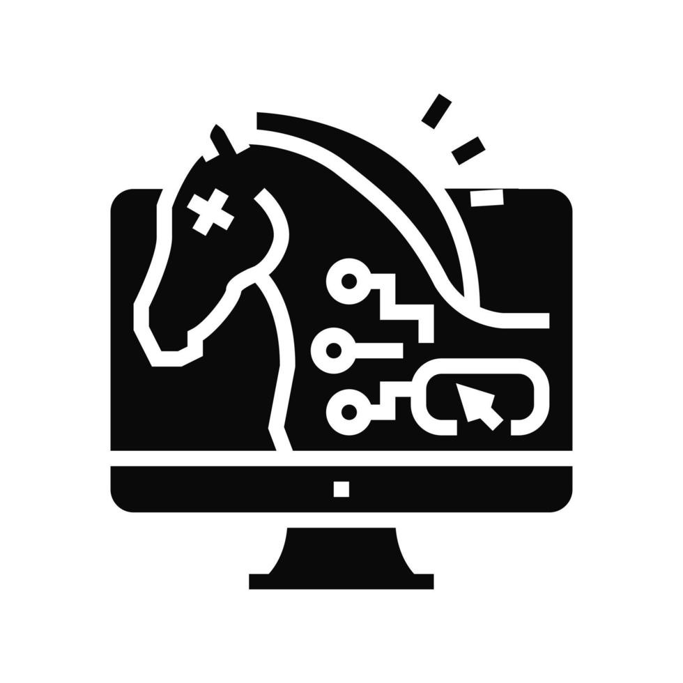 trojan cavalli glifo icona vettore illustrazione