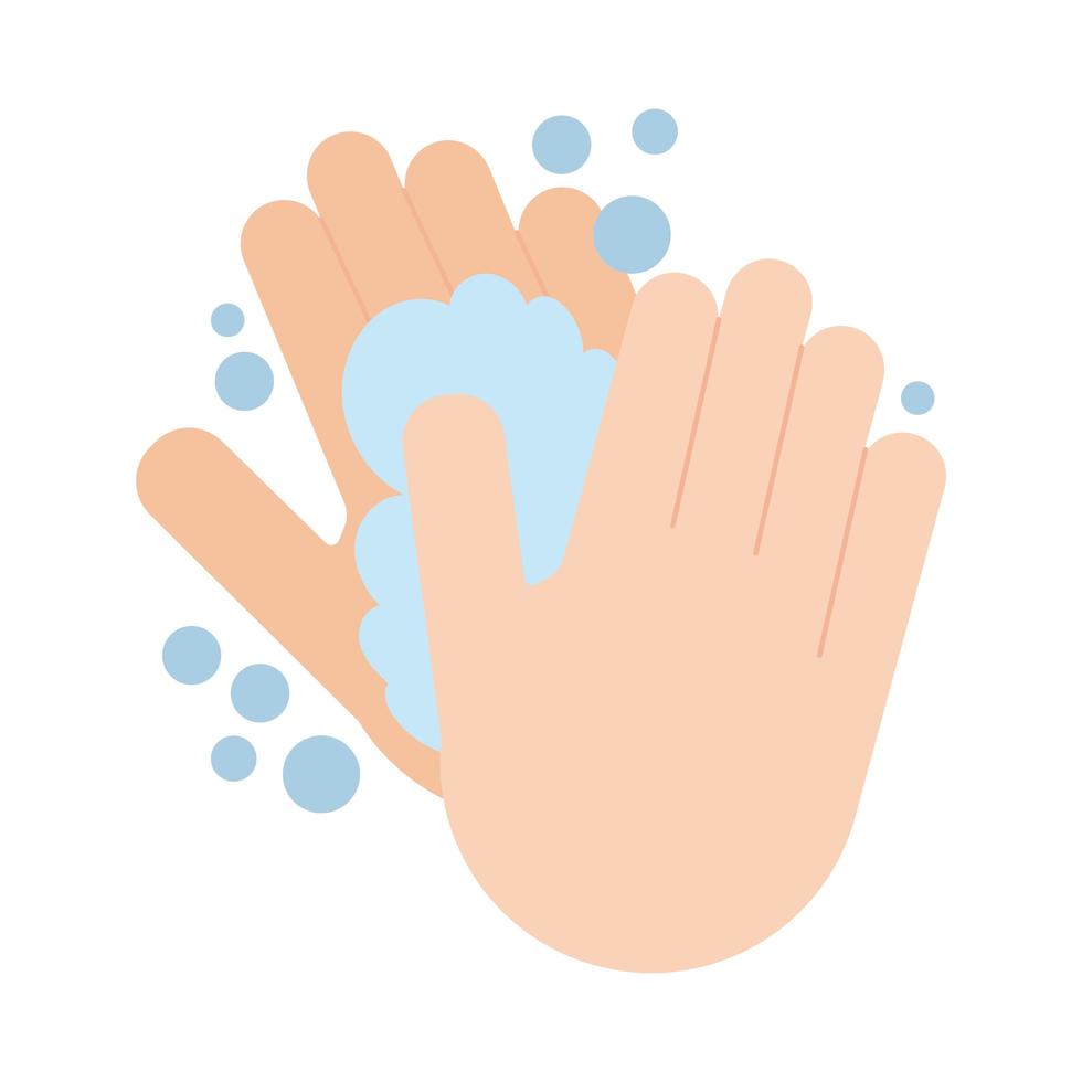 mani lavare icona di stile piatto vettore