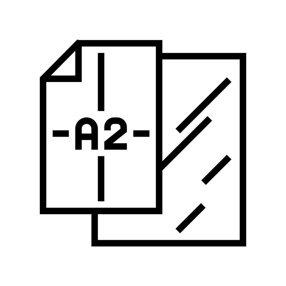 a2 formato per manifesto stampa linea icona vettore illustrazione