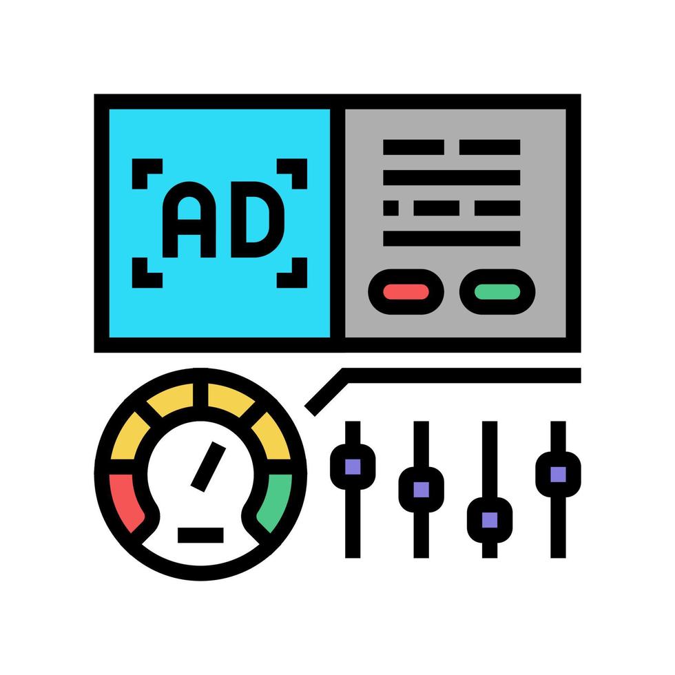 ottimizzazione di pubblicità colore icona vettore illustrazione