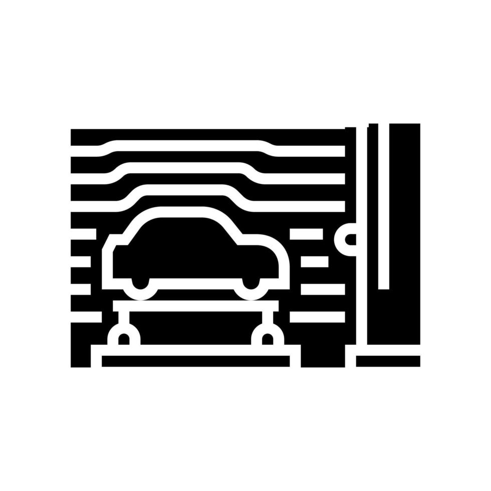 vento tunnel auto glifo icona vettore illustrazione